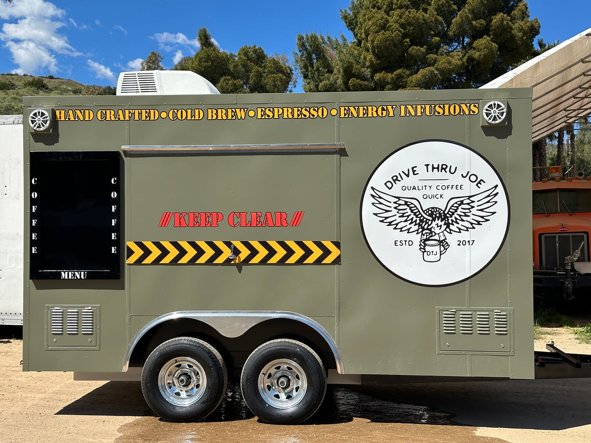 "EARLY BIRD" 14' JUICE + COFFEE TRAILER FOR SALE